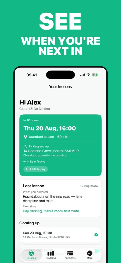Next lesson in the Roadworthy Student app.